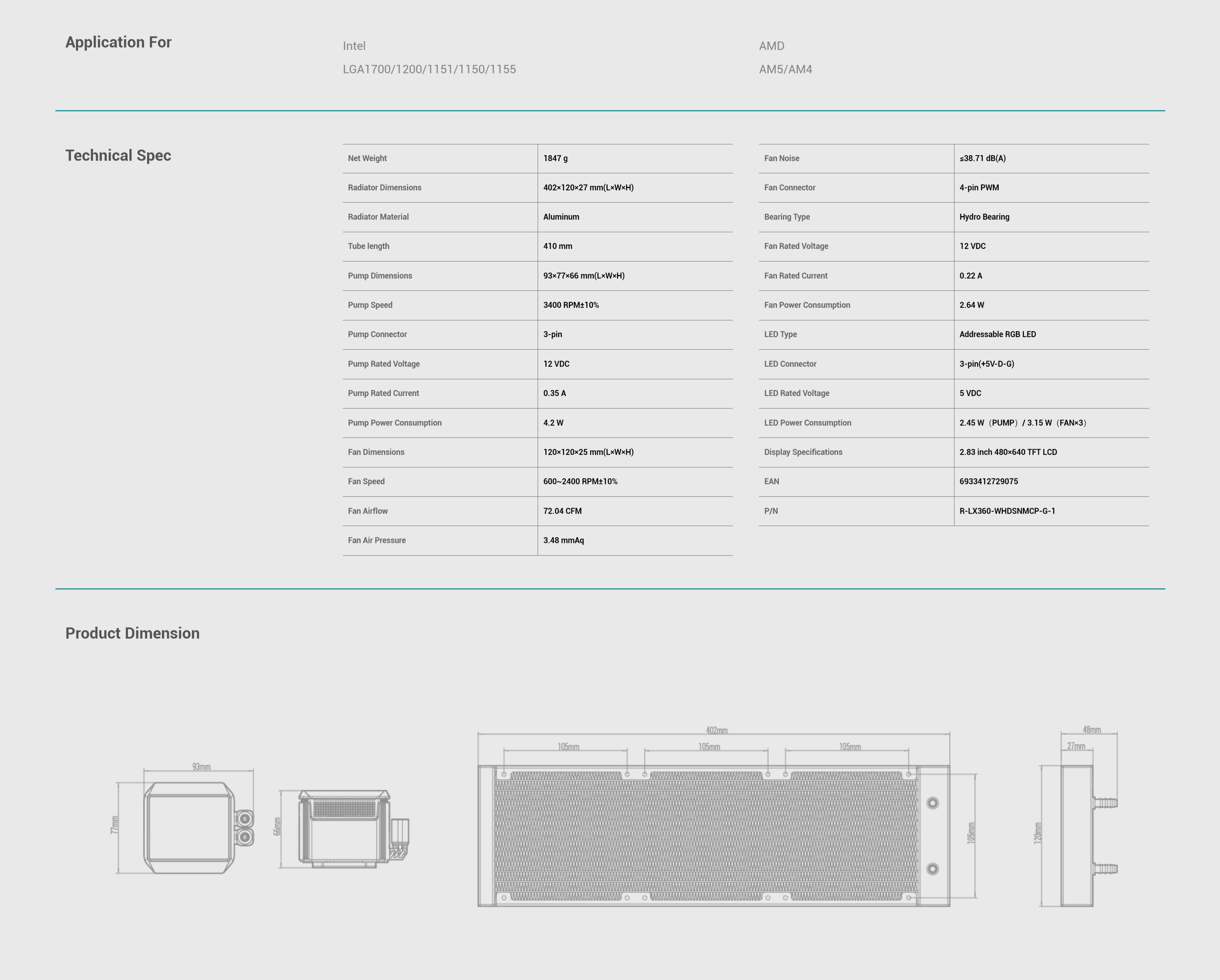 A large marketing image providing additional information about the product DeepCool MYSTIQUE 360 ARGB AIO Liquid CPU Cooler - White - Additional alt info not provided